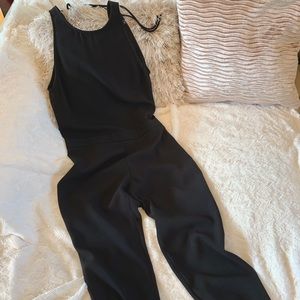 Iro black jumpsuit, plunge back